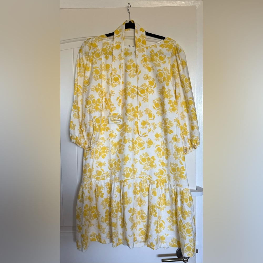 Ann Taylor Yellow Floral Dress Size 12